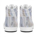 Grey Marble Print High Top Leather Sneakers