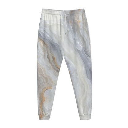 Grey Marble Print Jogger Pants