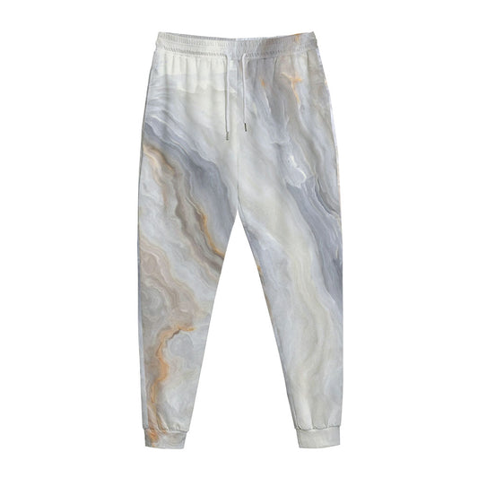 Grey Marble Print Jogger Pants