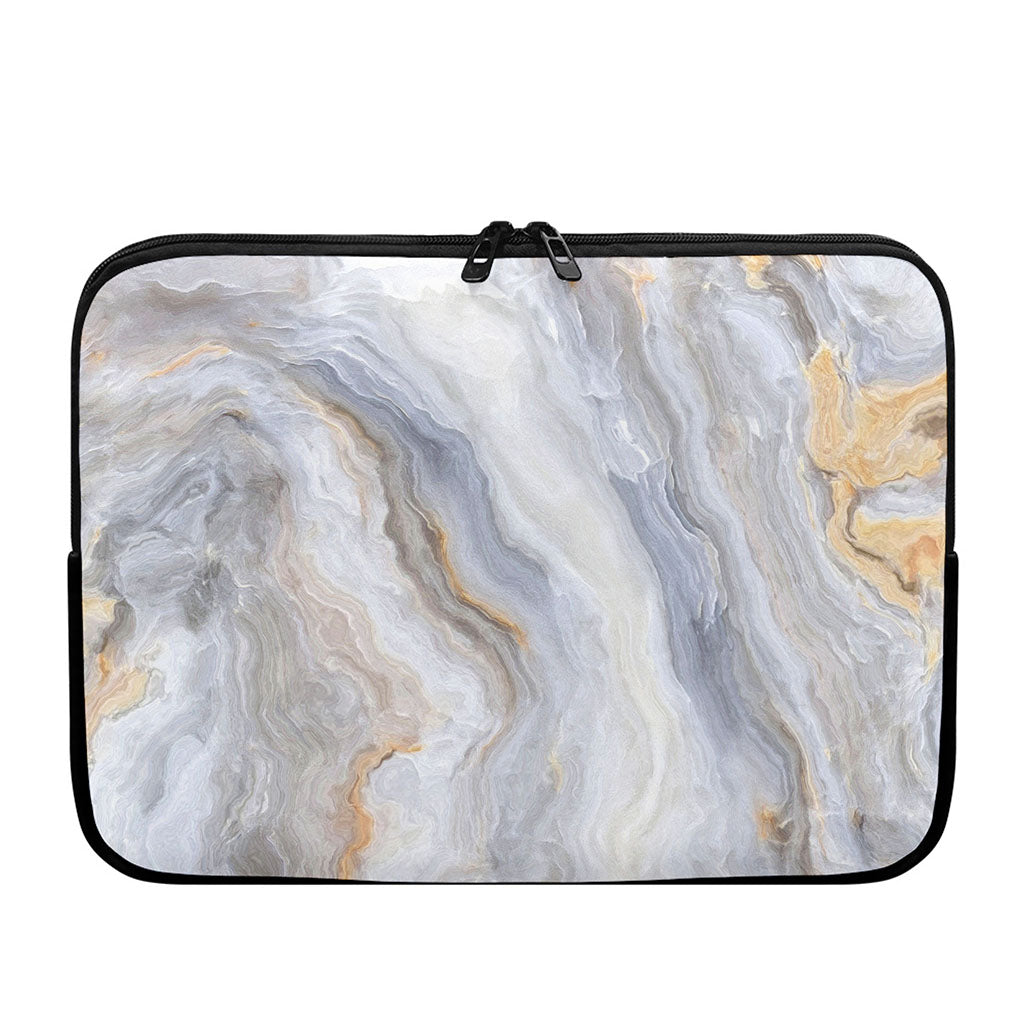 Grey Marble Print Laptop Sleeve