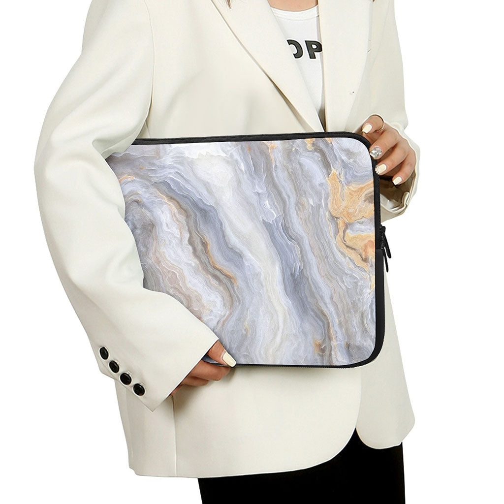 Grey Marble Print Laptop Sleeve