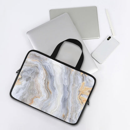 Grey Marble Print Laptop Sleeve With Handle