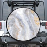 Grey Marble Print Leather Spare Tire Cover