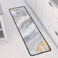 Grey Marble Print Long Kitchen Mat