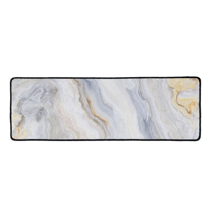 Grey Marble Print Long Kitchen Mat