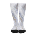Grey Marble Print Long Socks