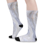 Grey Marble Print Long Socks