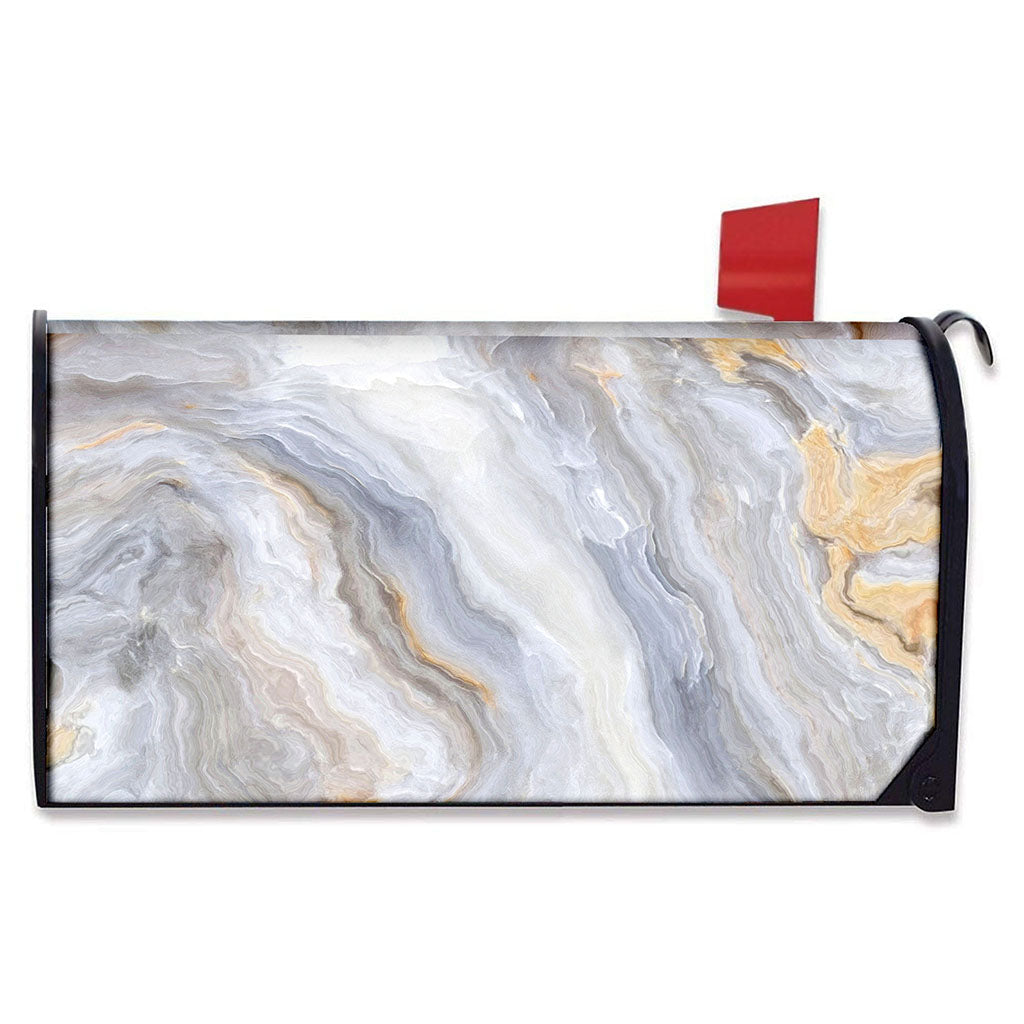 Grey Marble Print Mailbox Cover