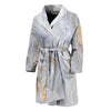 Grey Marble Print Men's Bathrobe