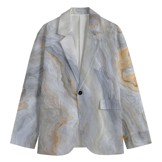 Grey Marble Print Men's Blazer