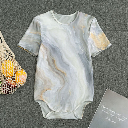 Grey Marble Print Men's Bodysuit