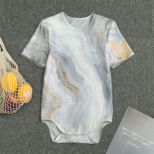 Grey Marble Print Men's Bodysuit