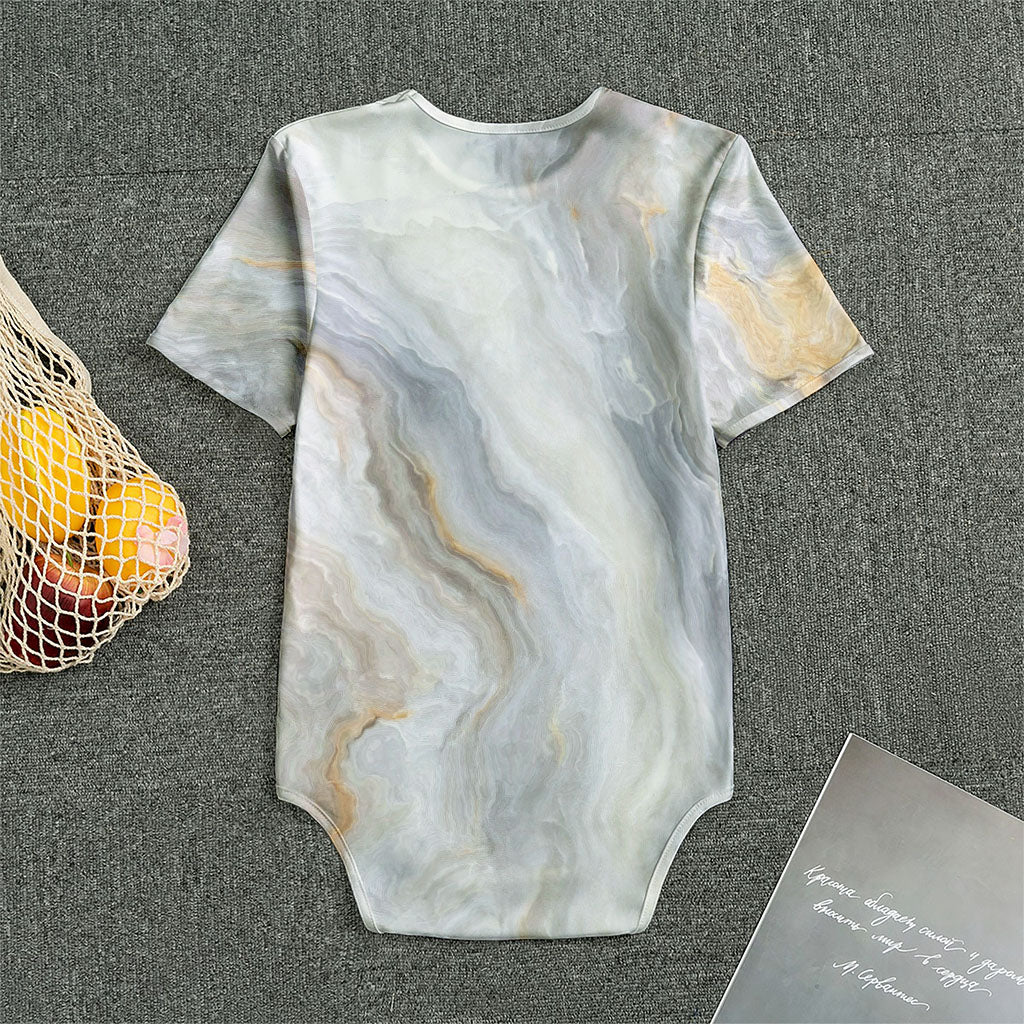 Grey Marble Print Men's Bodysuit