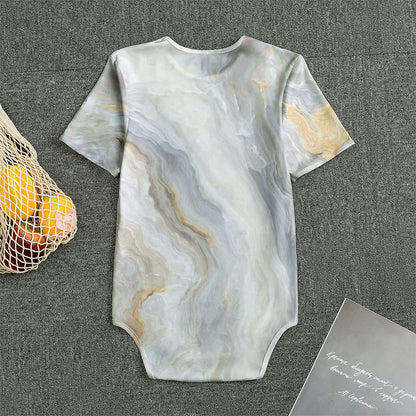 Grey Marble Print Men's Bodysuit