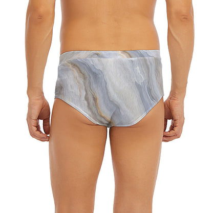 Grey Marble Print Men's Briefs