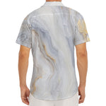 Grey Marble Print Men's Deep V-Neck Shirt