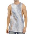 Grey Marble Print Men's Muscle Tank Top