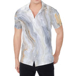 Grey Marble Print Men's Shirt
