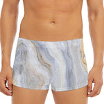 Grey Marble Print Men's Short Boxer Briefs