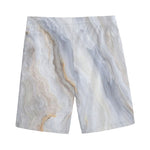 Grey Marble Print Men's Sports Shorts