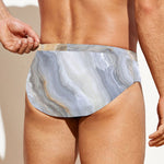 Grey Marble Print Men's Swim Briefs