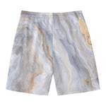 Grey Marble Print Men's Swim Trunks
