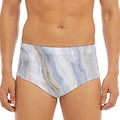 Grey Marble Print Men's Triangle Swim Briefs