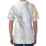 Grey Marble Print Men's Velvet T-Shirt