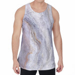 Grey Marble Print Men's Velvet Tank Top
