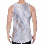 Grey Marble Print Men's Velvet Tank Top