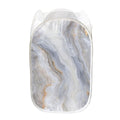 Grey Marble Print Mesh Laundry Hamper