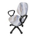 Grey Marble Print Office Chair Cover