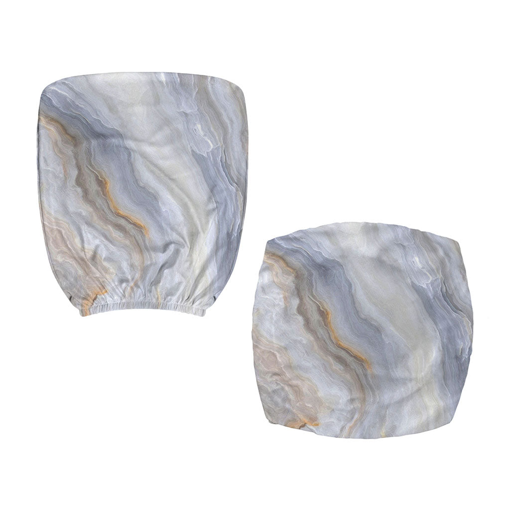 Grey Marble Print Office Chair Cover