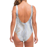 Grey Marble Print One Piece Swimsuit