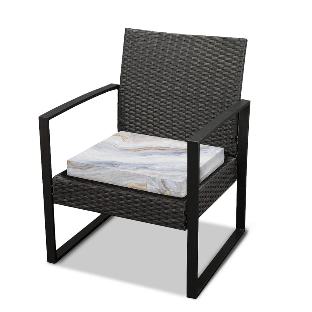 Grey Marble Print Outdoor Seat Cushion Cover