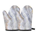 Grey Marble Print Oven Mitts