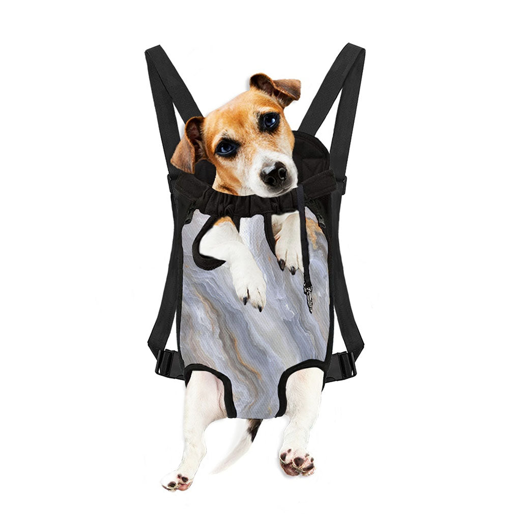 Grey Marble Print Pet Carrier Backpack