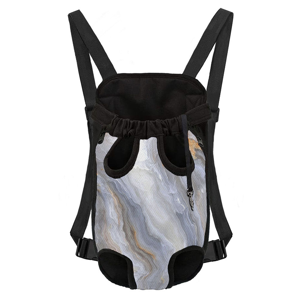 Grey Marble Print Pet Carrier Backpack