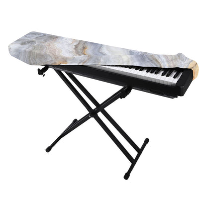 Grey Marble Print Piano Keyboard Cover