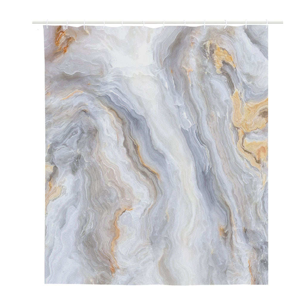 Grey Marble Print Polyester Shower Curtain