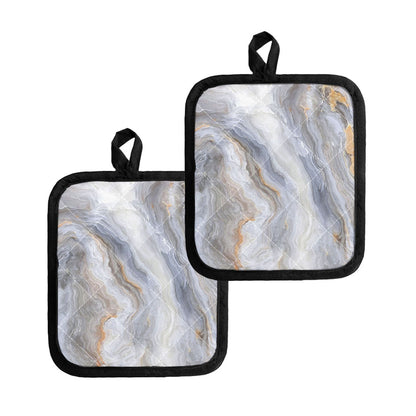 Grey Marble Print Pot Holders