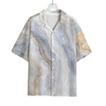 Grey Marble Print Rayon Hawaiian Shirt