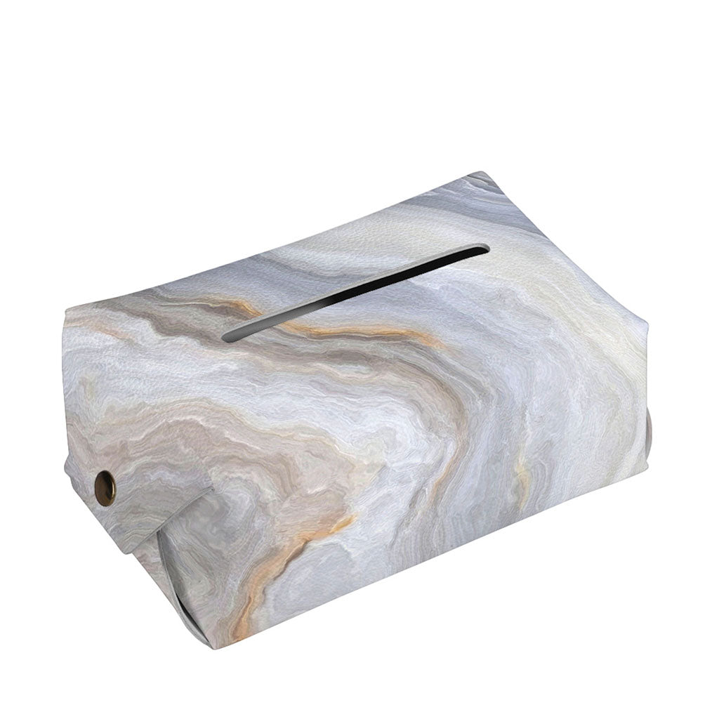 Grey Marble Print Rectangle Tissue Box Cover