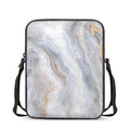 Grey Marble Print Rectangular Crossbody Bag