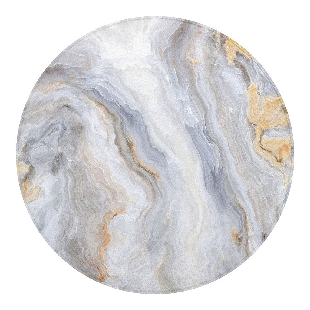 Grey Marble Print Round Blanket