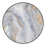 Grey Marble Print Round Floor Mat