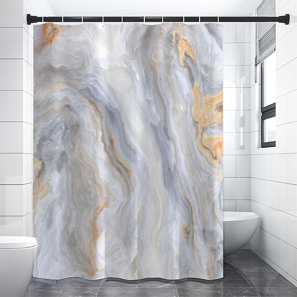 Grey Marble Print Shower Curtain