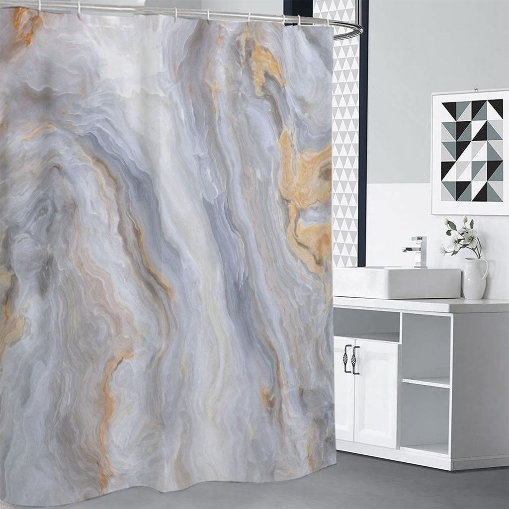 Grey Marble Print Shower Curtain