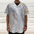 Grey Marble Print Textured Short Sleeve Shirt