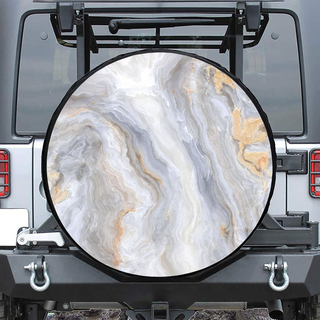 Grey Marble Print Tire Cover